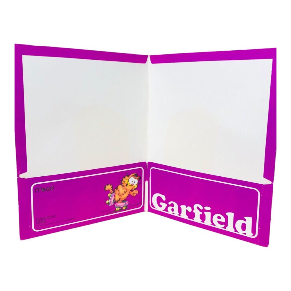 Garfield VTG 1978 Mead Pocket Folder Jim Davis School Ephemera Portfolio Purple - Picture 2 of 6